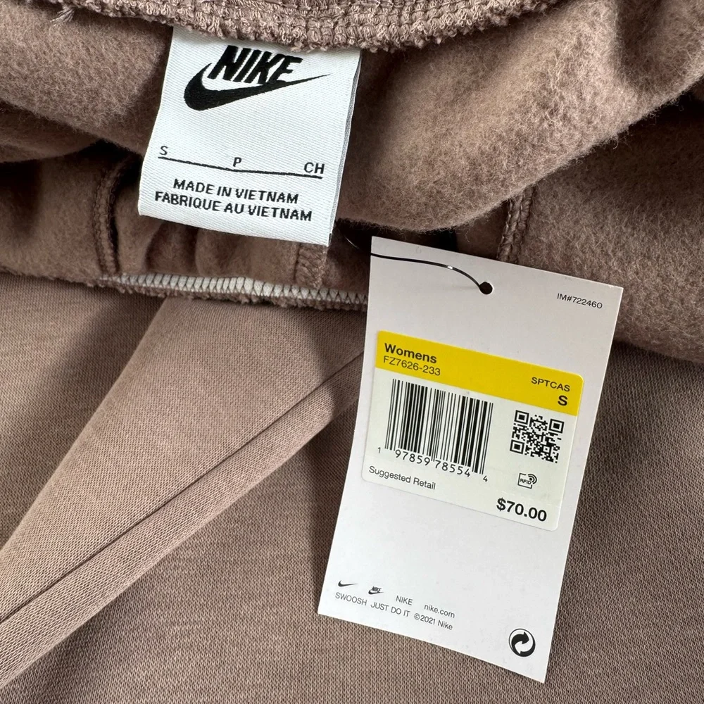 NWT Nike Phoenix Fleece Mid Rise Sweatpants in Mink Brown - Picture 7 of 7